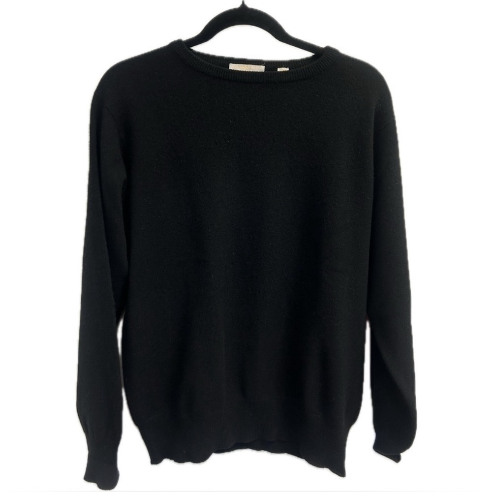 Pure Cashmere 2-Ply Women’s Black Neutral Pullover Sweater Size XL Luxury - Picture 6 of 6